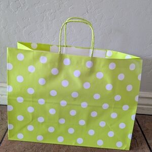 Polka Dot Party Gift Bag - Green and White